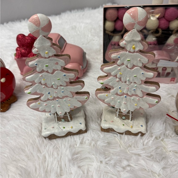 Pink and White gingerbread Christmas Tree Decor